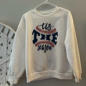Super soft white baseball sweatshirt. Size large